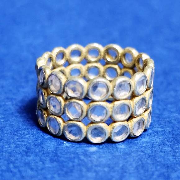 Wide topaz silver Ring sz 8.5 - Picture 4 of 10